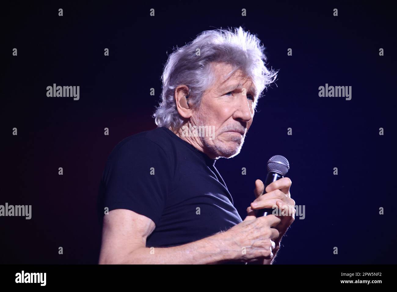 Bologna, Italy. 28th Apr, 2023. Roger Waters, bassist, songwriter and former member of the rock band Pink Floyd performing on stage in Bologna, April 28, 2023, Italy, during his european tour. Photo Michele Nucci Credit: Independent Photo Agency/Alamy Live News Stock Photo