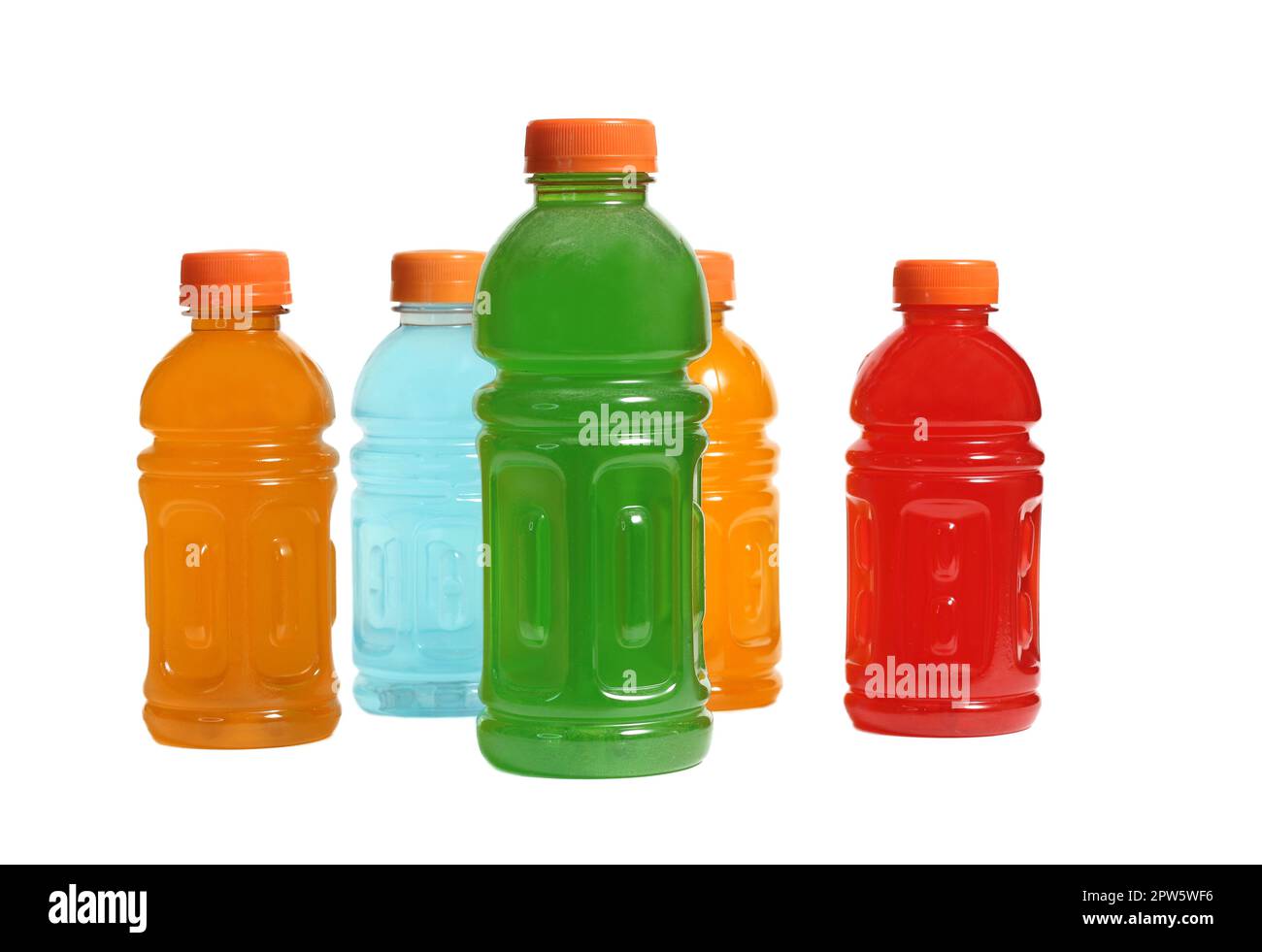 Bottles of Colorful Sports Drinks on White Stock Photo Alamy