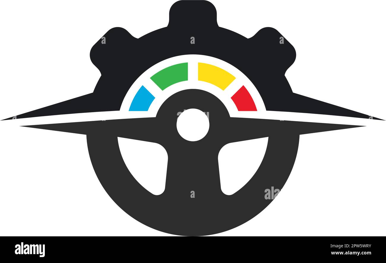 car steering gear icon vector concept design template Stock Vector