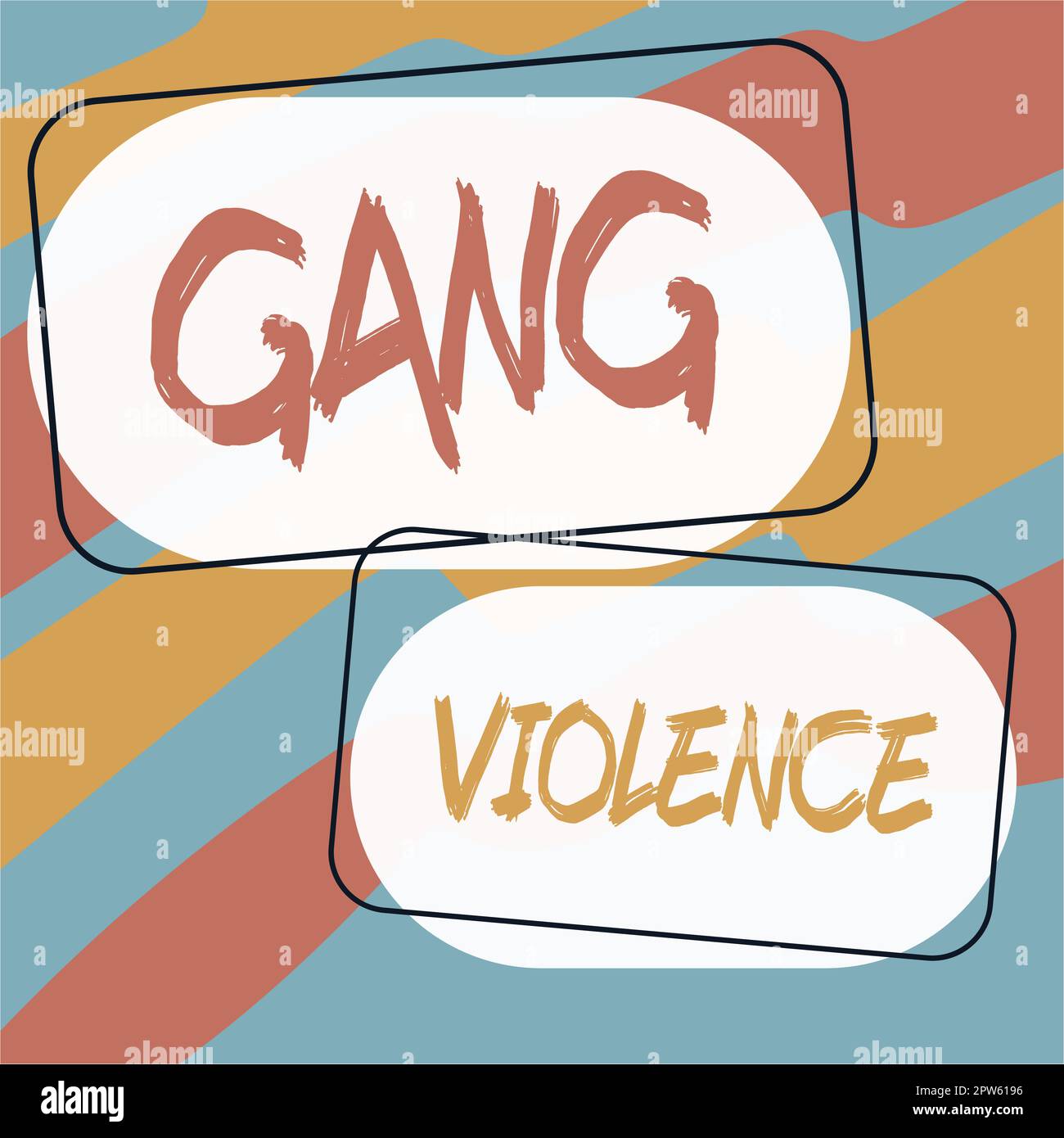 Handwriting text Gang Violence, Word Written on infringement of the ...