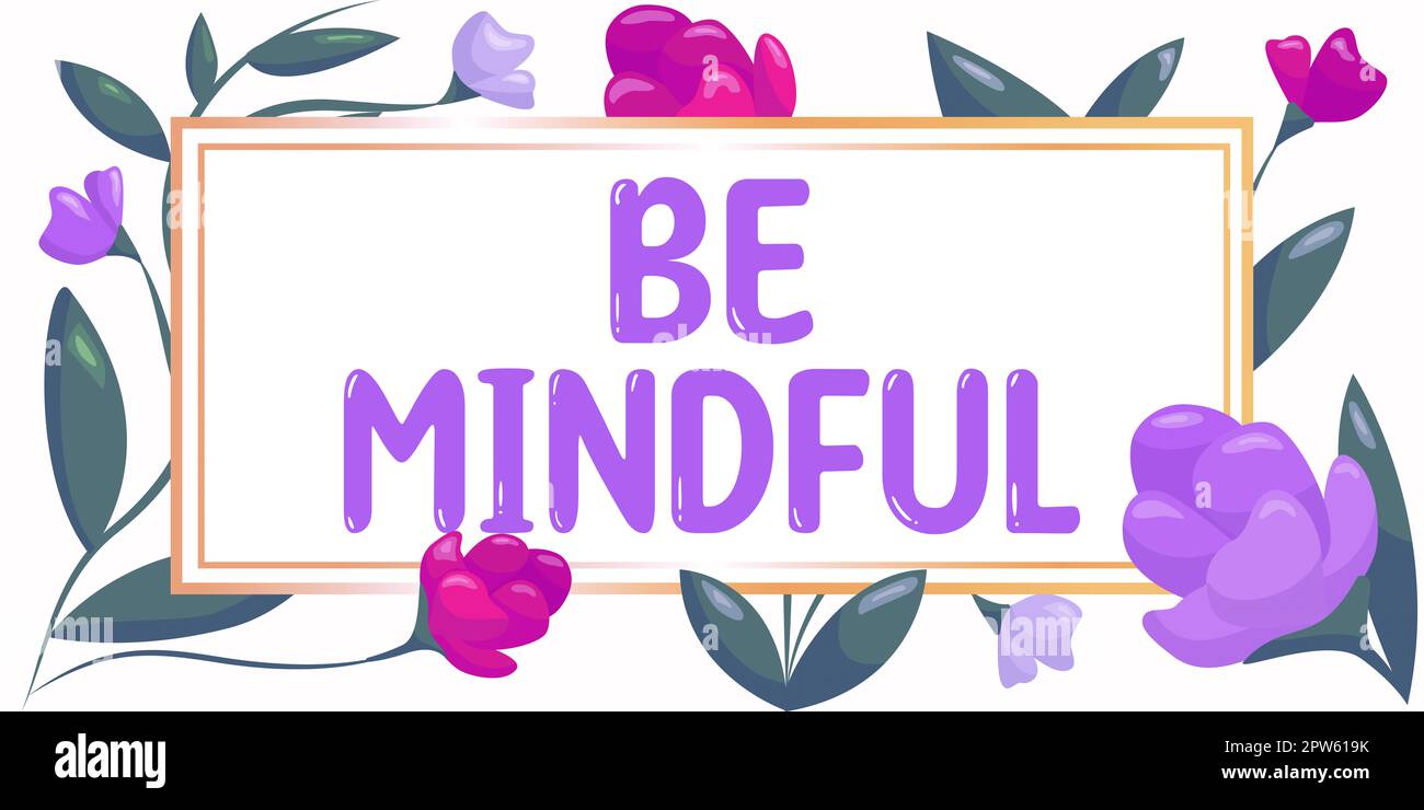 Mindful cursive lettering inspirational typography Stock Vector Image & Art  - Alamy