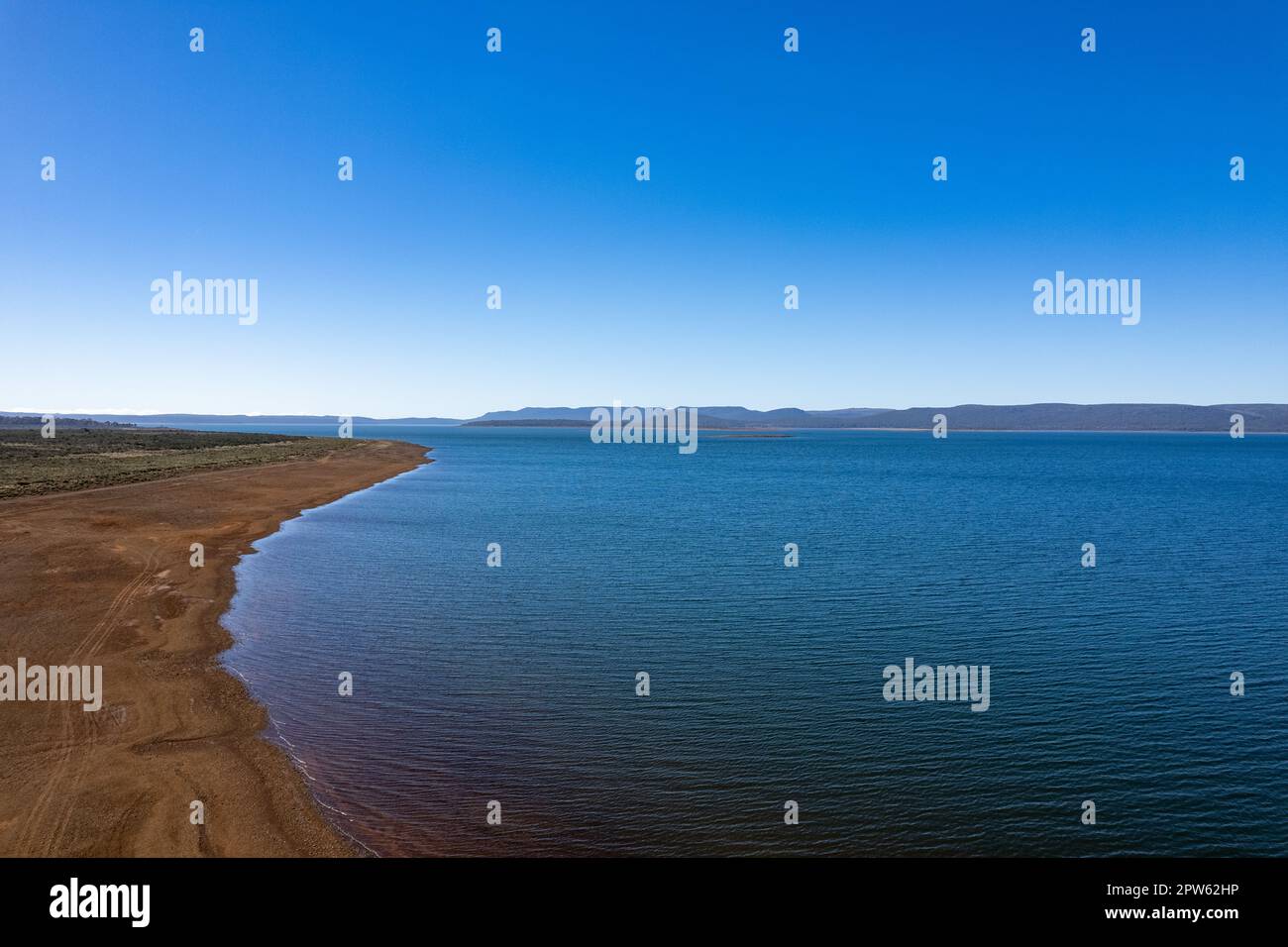 A big blue sky day on Canal Bay Great Lake Tasmania Stock Photo - Alamy