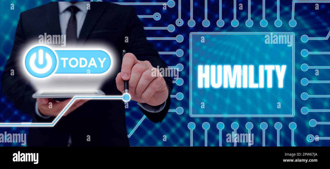 Conceptual caption Humility, Business idea being Humble is a Virtue not ...