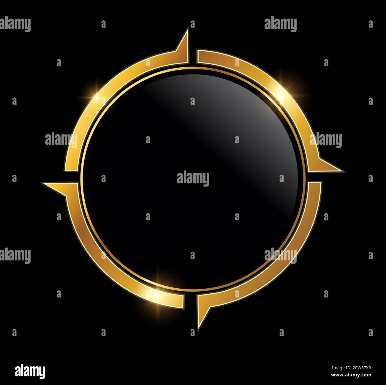 Golden Circle Frame Logo Vector icon Stock Vector Image & Art - Alamy