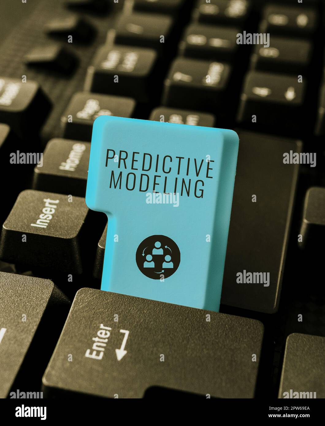 Conceptual display Predictive Modeling, Word Written on maintenance strategy driven by predictive analytics Stock Photo