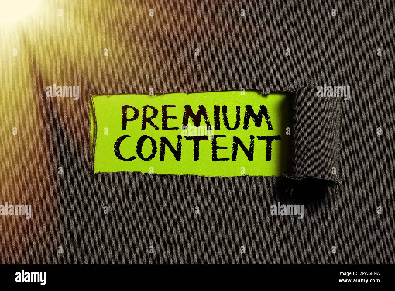 Writing displaying text Premium Content, Conceptual photo higher quality or more desirable than free content Stock Photo