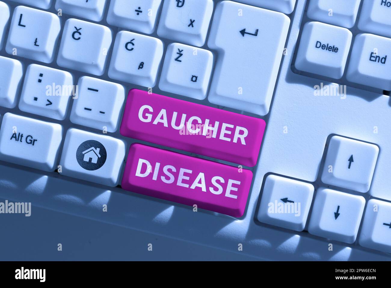 Handwriting text Gaucher Disease, Concept meaning autosomal recessive inherited disorder of metabolism Stock Photo