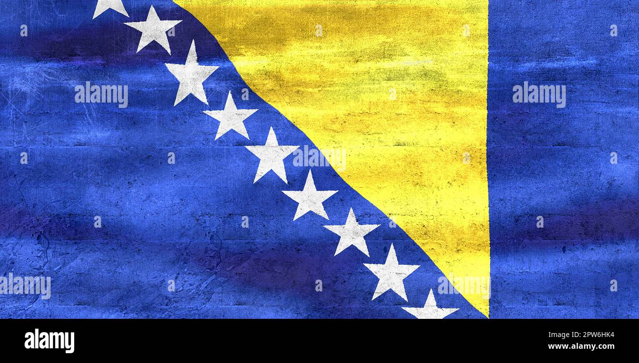 Realistic bosnia flag waving hi-res stock photography and images - Alamy