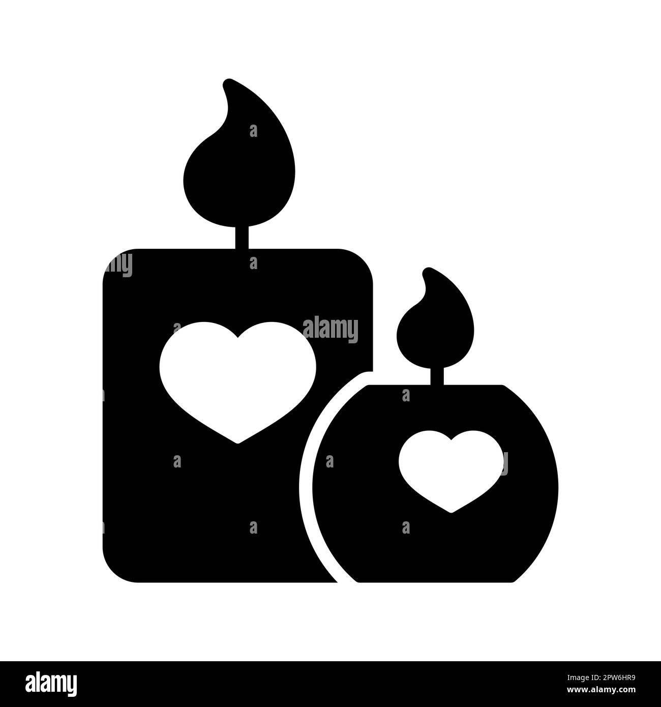 Burning candle with hearts vector icon Stock Vector Image & Art Alamy