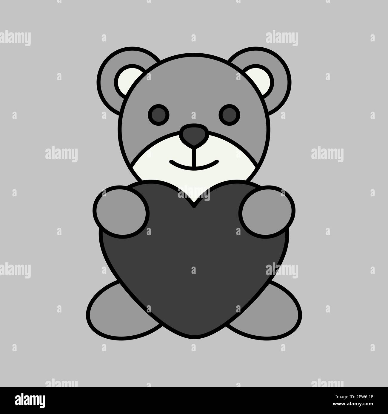 Teddy holding in the paws of big heart icon Stock Vector Image & Art ...