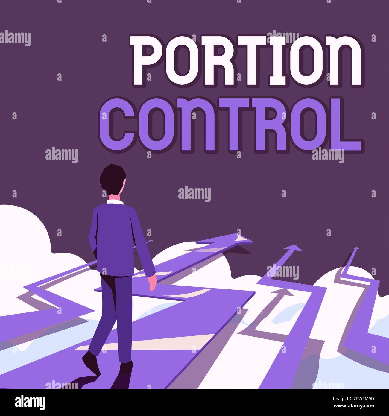 Sign displaying Portion Control, Concept meaning knowing the correct