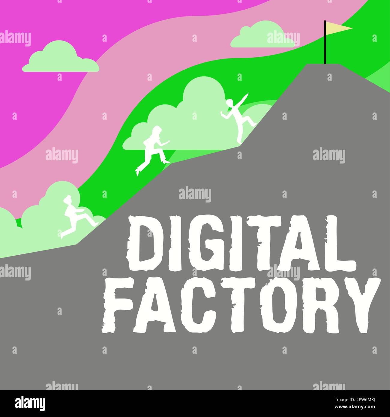 Conceptual display Digital Factory, Word Written on uses digital ...