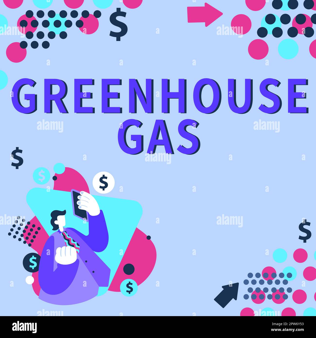 Conceptual display Greenhouse Gas, Concept meaning carbon dioxide