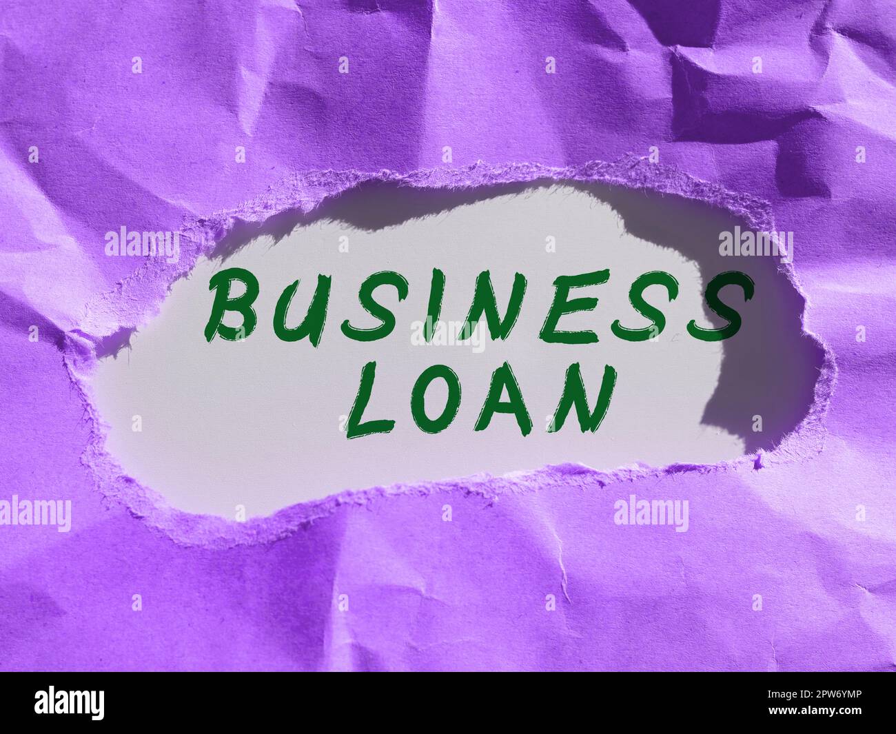 Writing displaying text Business Loan, Word for Credit Mortgage Financial Assistance Cash Advances Debt Stock Photo