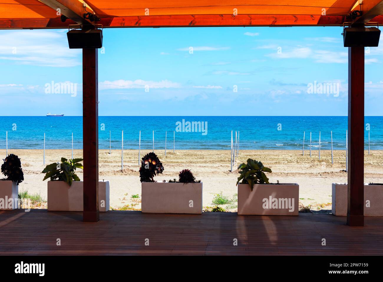 Gazebo On The Beach . Summer Coastal Terrace Stock Photo Alamy — free download