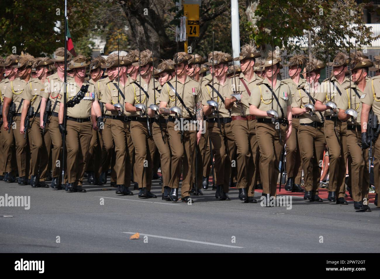 The 2023 Anzac Day march in Adelaide Australia Stock Photo