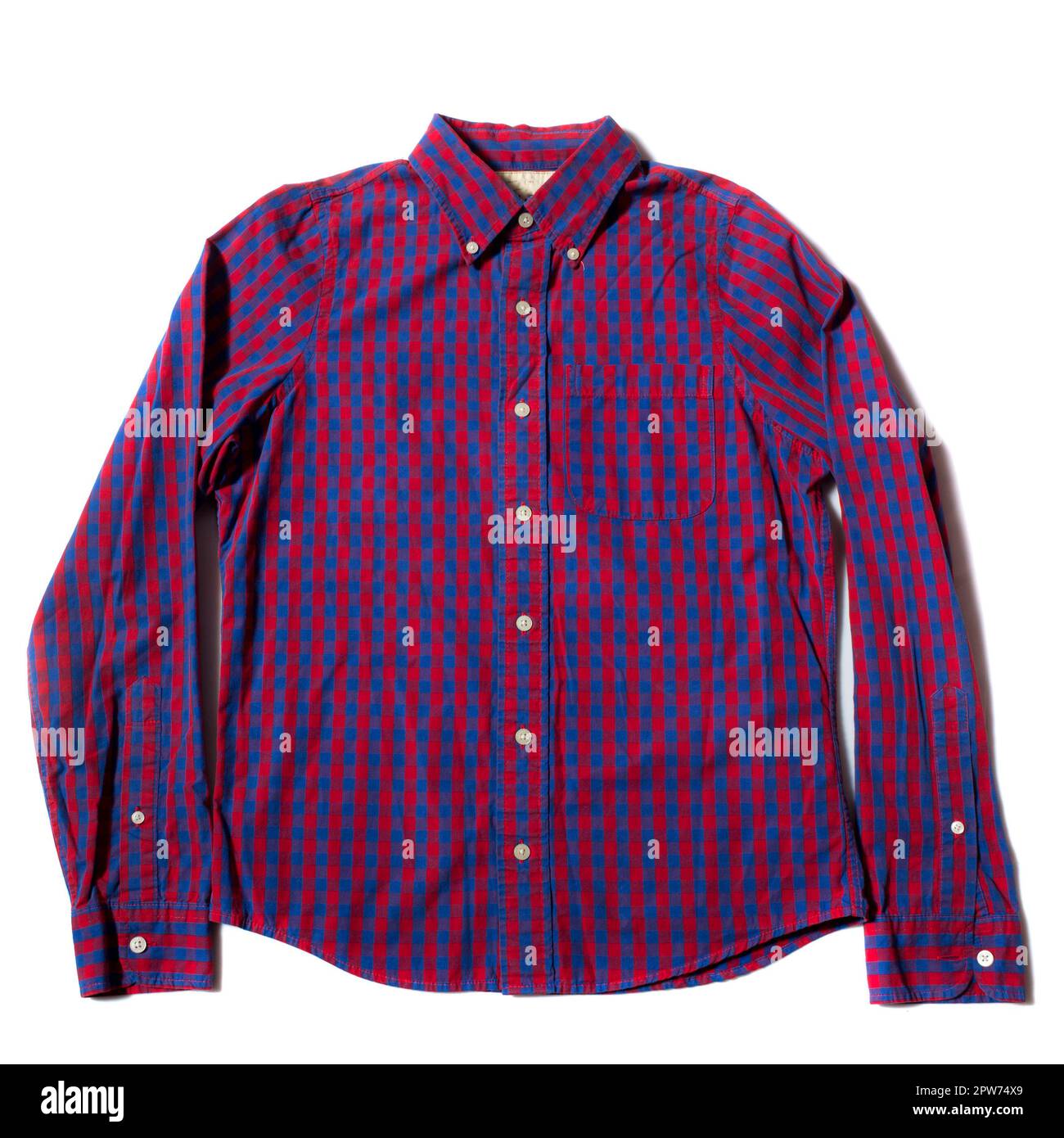 Supreme red blue short sleeve plaid button down shirt