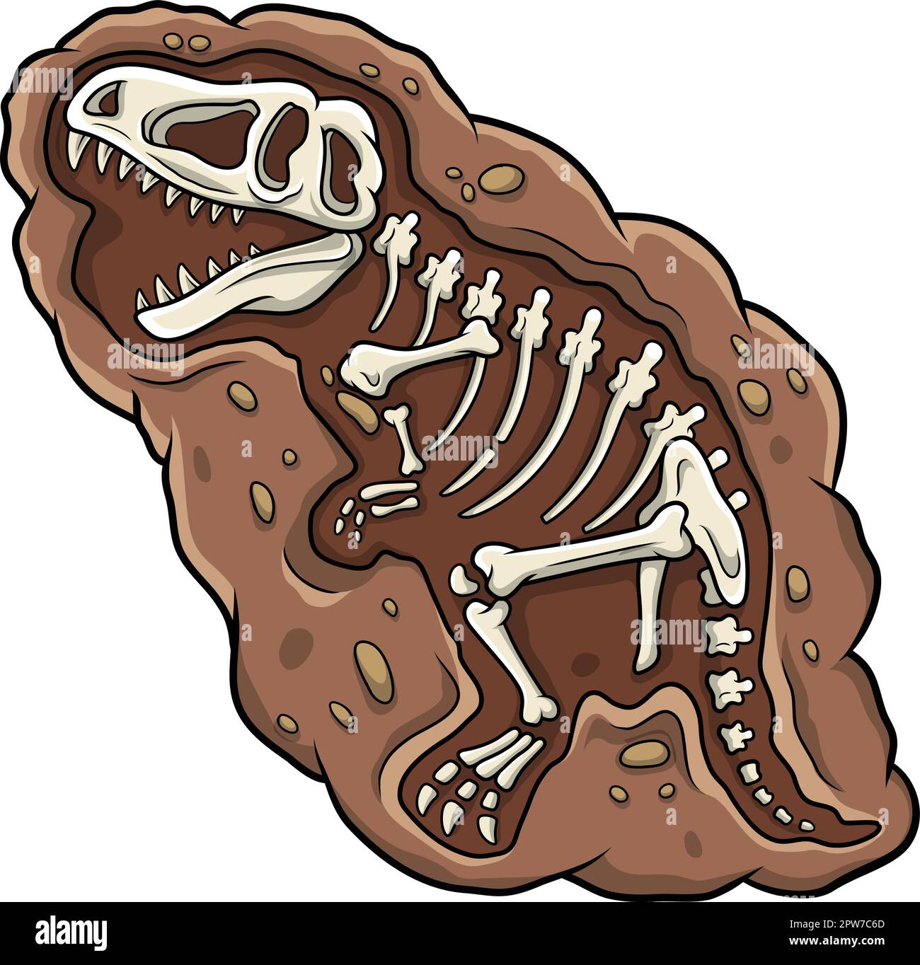 Cartoon T-rex dinosaur fossil Stock Vector