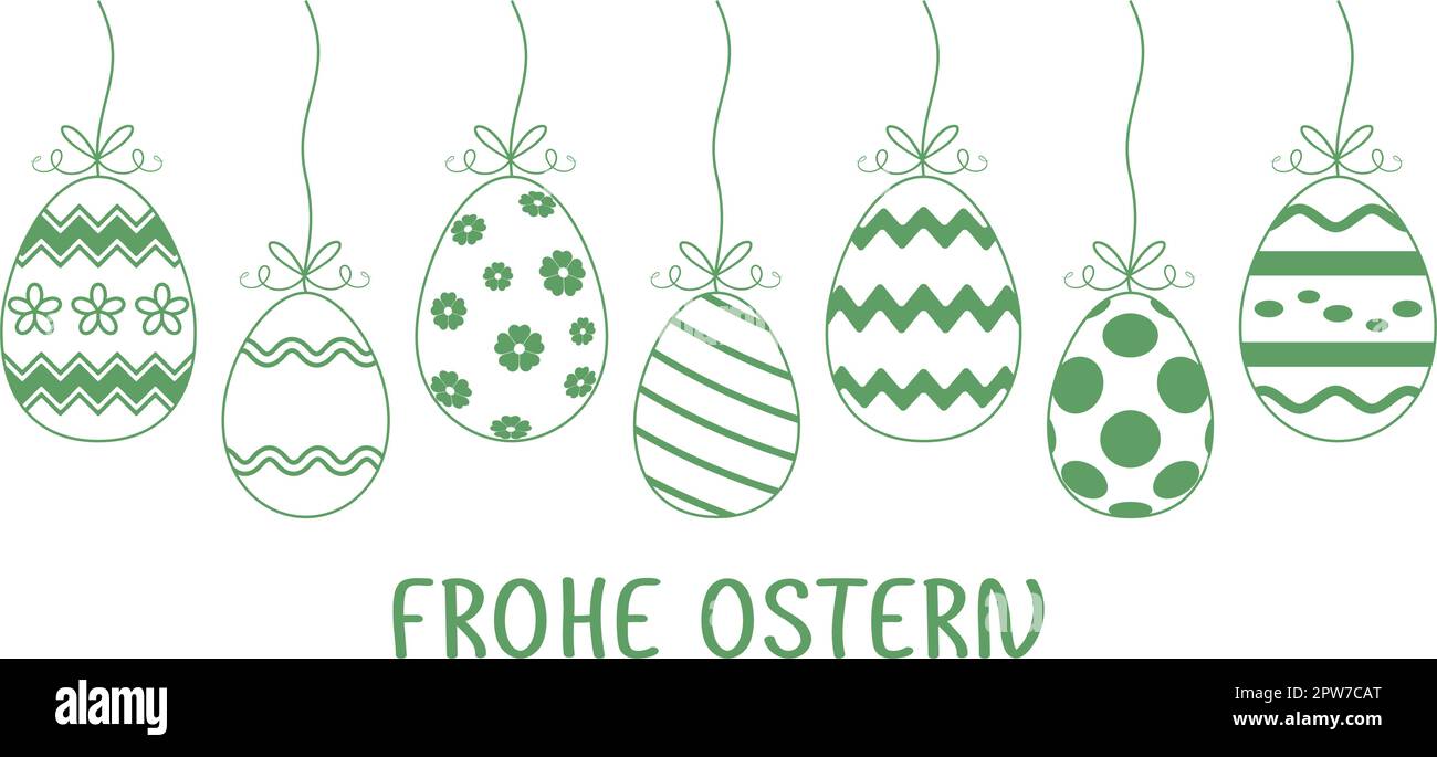 Happy Easter In German Language Easter Egg Vector Ornament With Gift Happy easter in german language easter egg vector ornament with gift