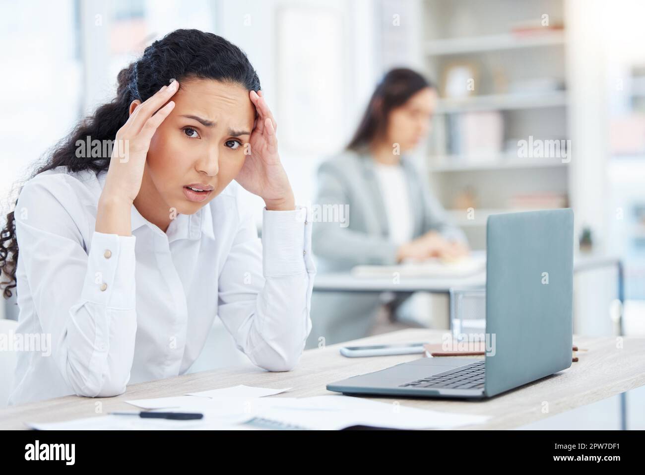 This isnt going how I imagined. a young businesswoman looking