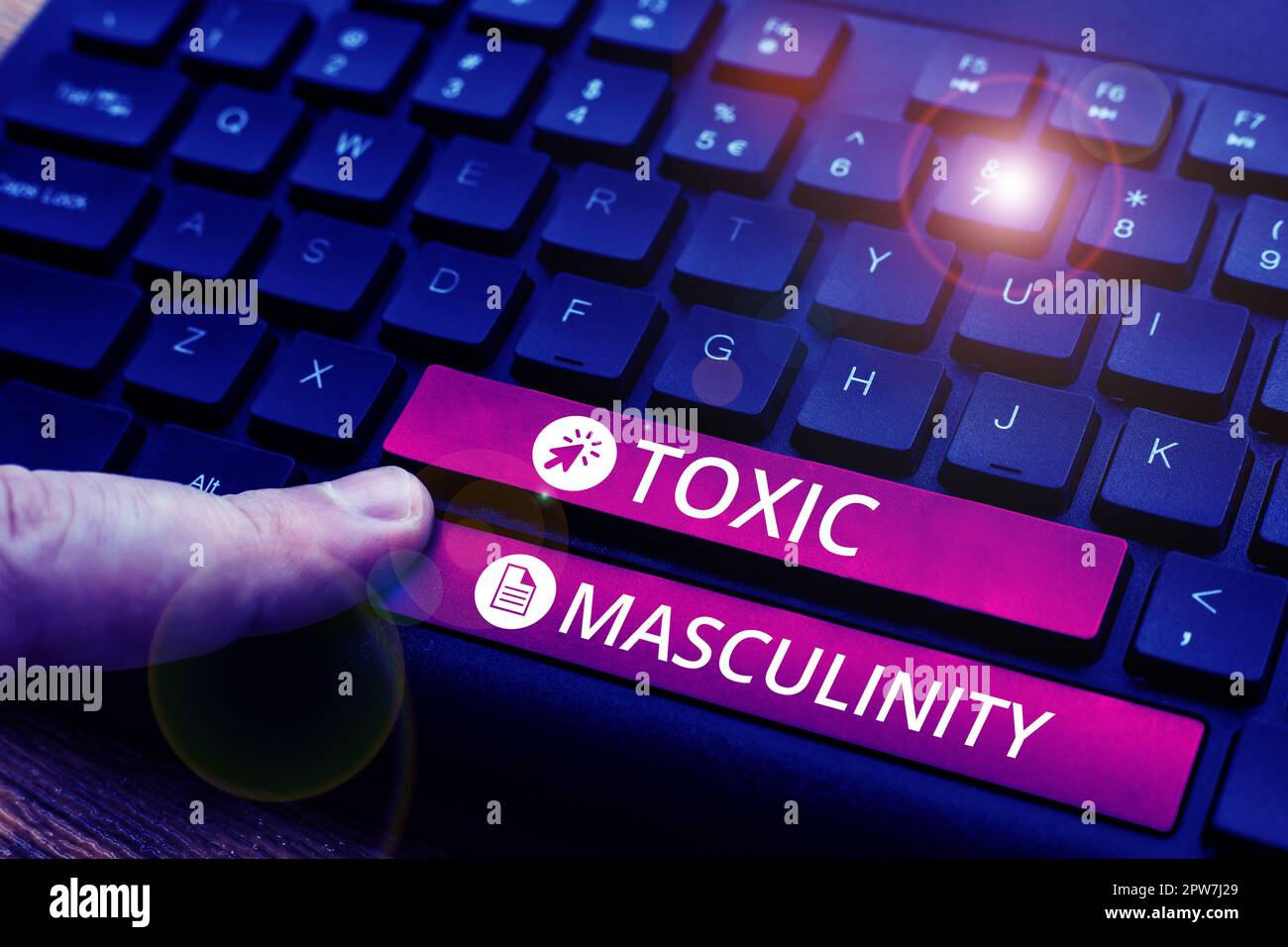 Handwriting text Toxic Masculinity, Business concept describes narrow ...