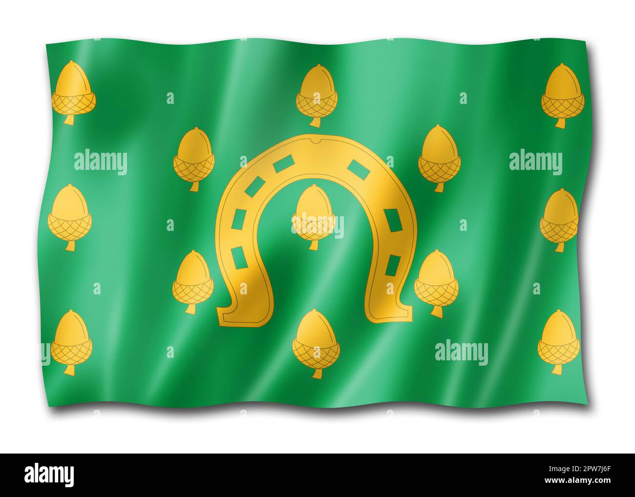 Rutland County flag, United Kingdom waving banner collection. 3D illustration Stock Photo