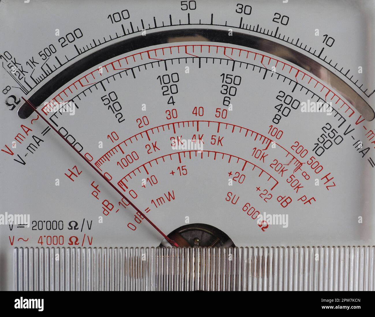 display of a vintage analog multimeter to measure voltage resistance and  current Stock Photo - Alamy