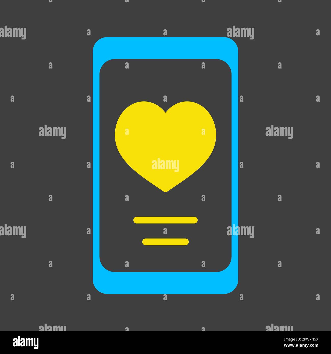 Heart smartphone icon, romantic telephone call Stock Vector Image & Art ...