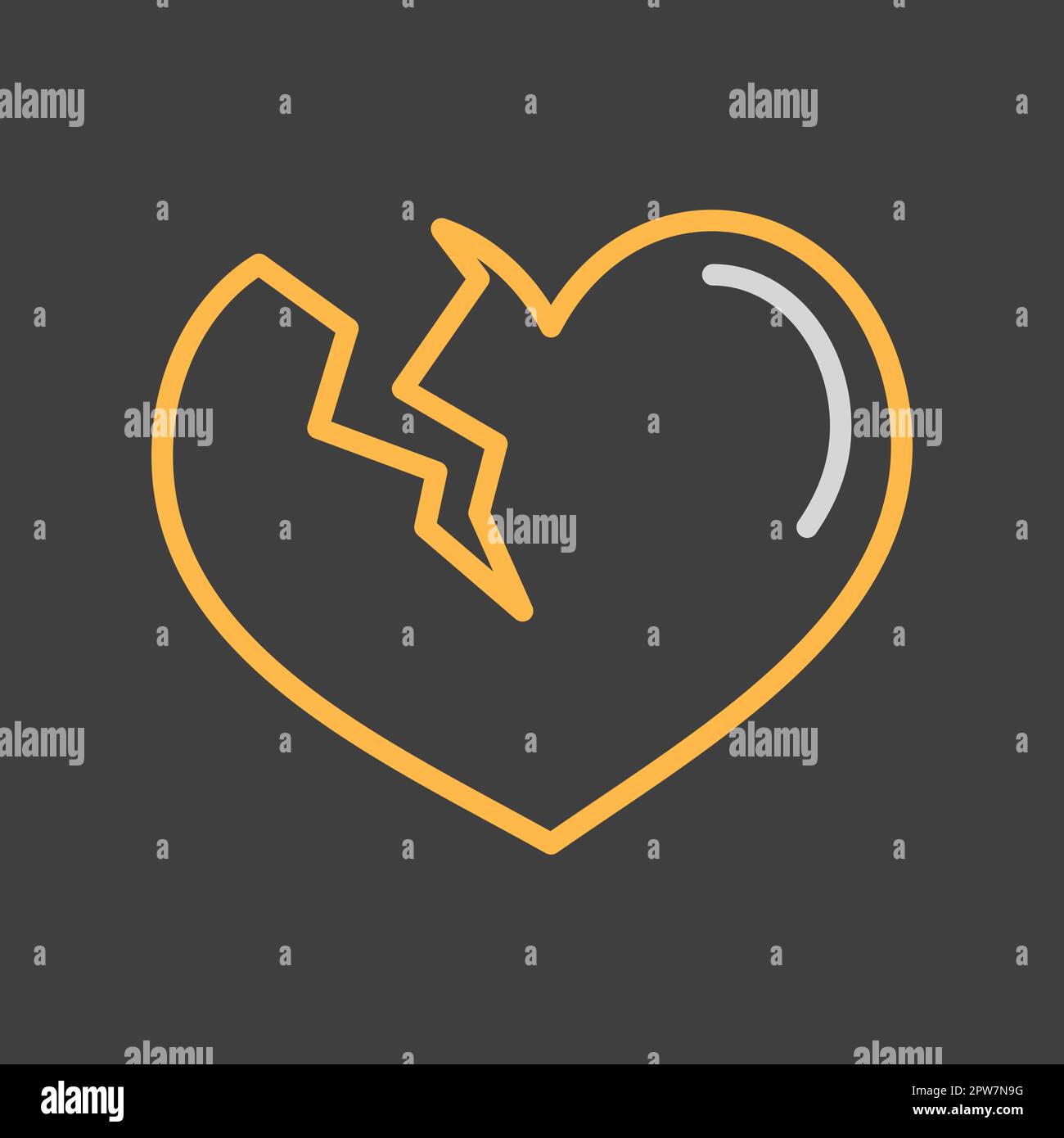 Broken heart vector isolated icon Stock Vector Image & Art - Alamy