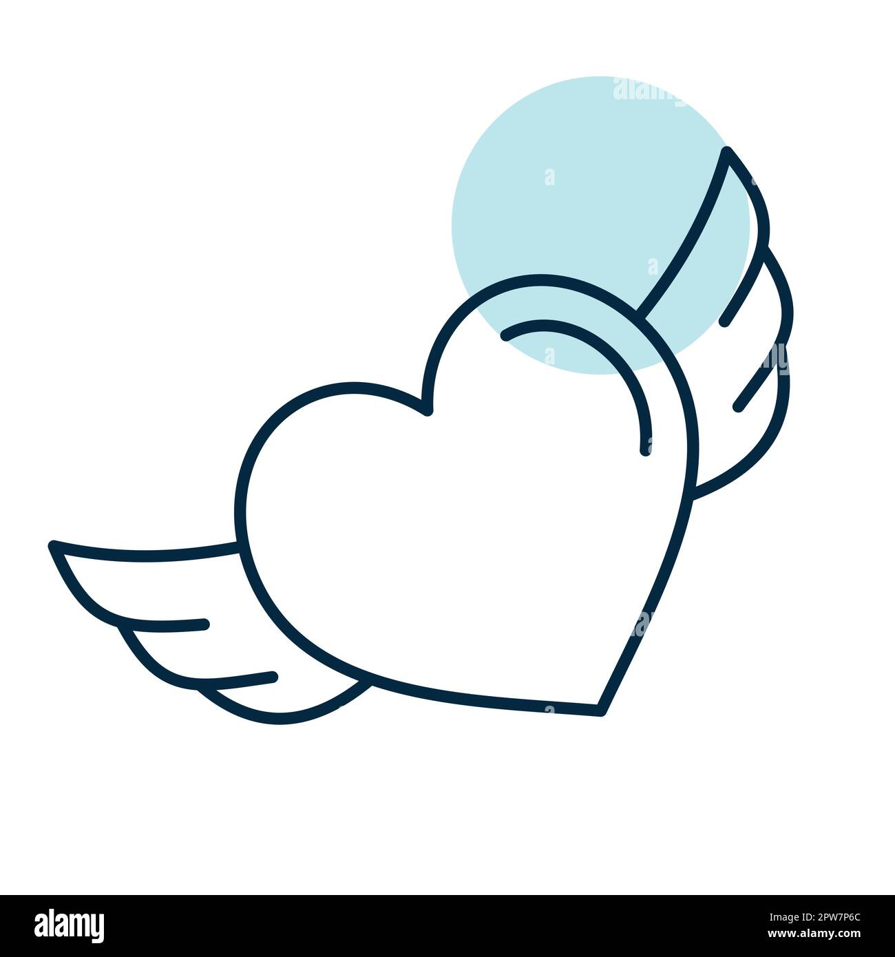 Heart with wings icon. Valentines day symbol Stock Vector Image & Art ...