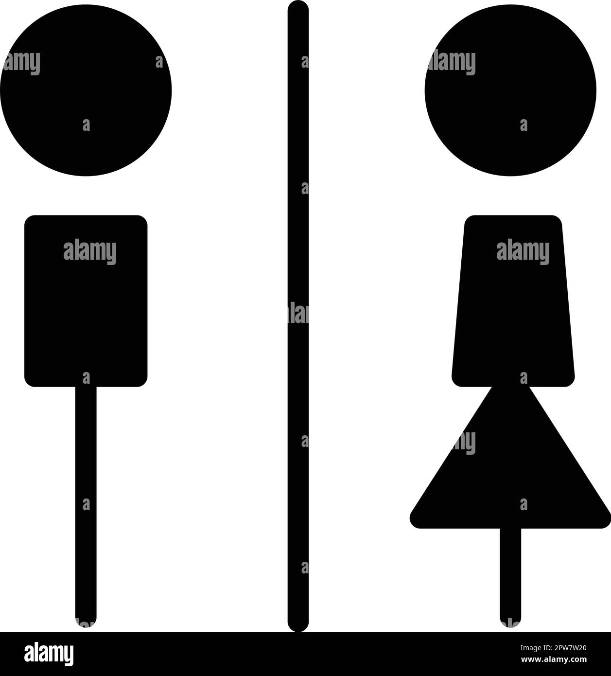 Toilet sign vector with man and woman restroom symbol in a glyph