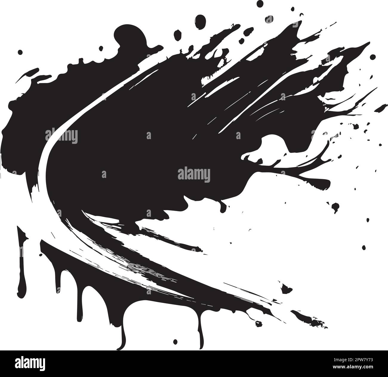 Splated Ink Vector Splattered ink technique Stock Vector Images - Alamy
