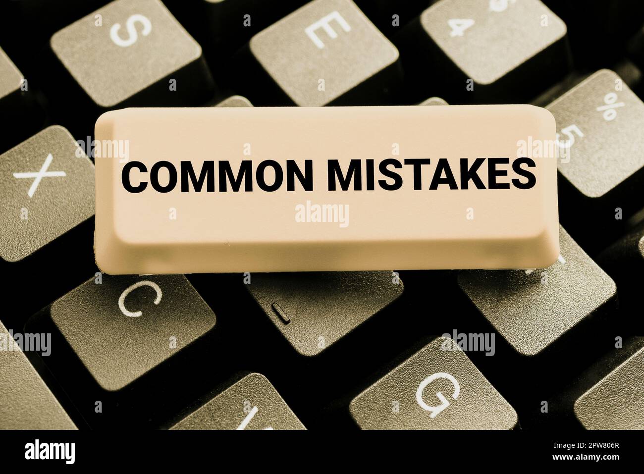 Text caption presenting Common Mistakes, Concept actions that