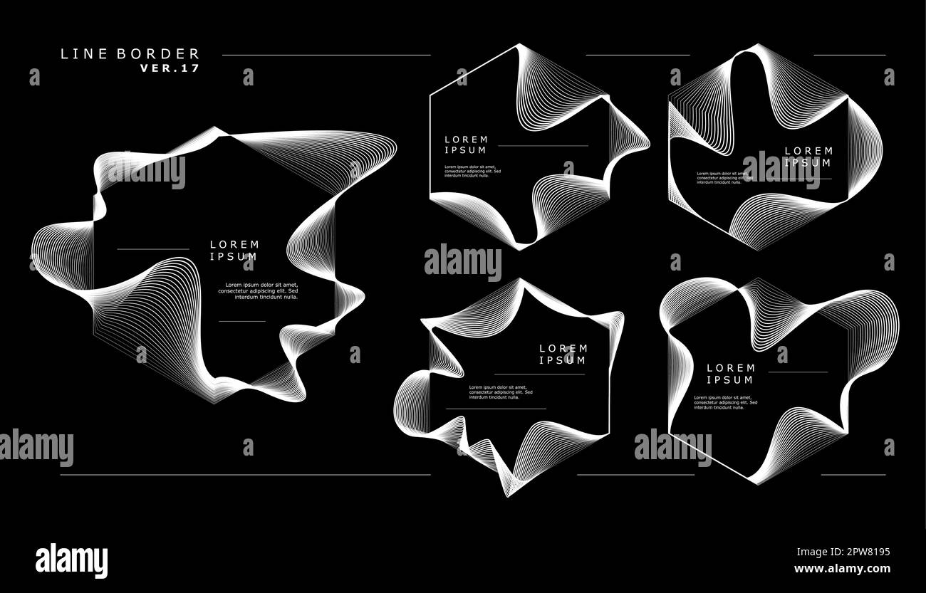 Hexagonal lines border vector design. Abstract modern lines border