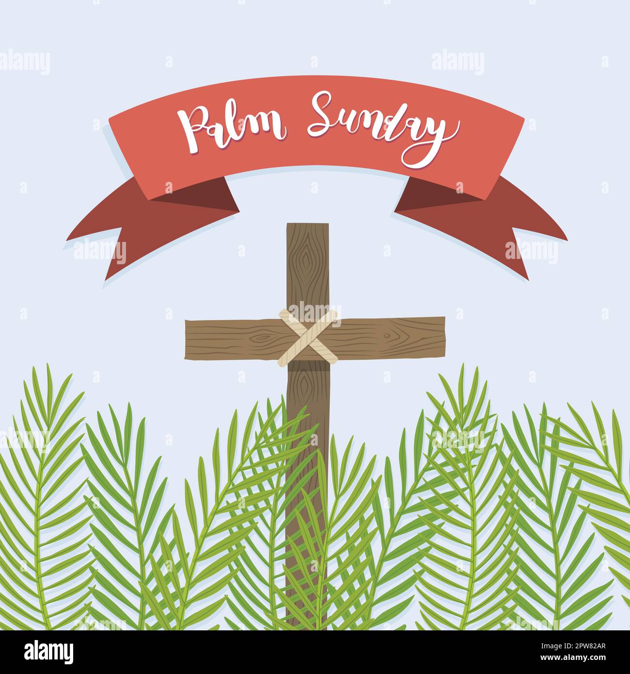 Palm Sunday concept. Palm branches and Cross Stock Vector Image & Art