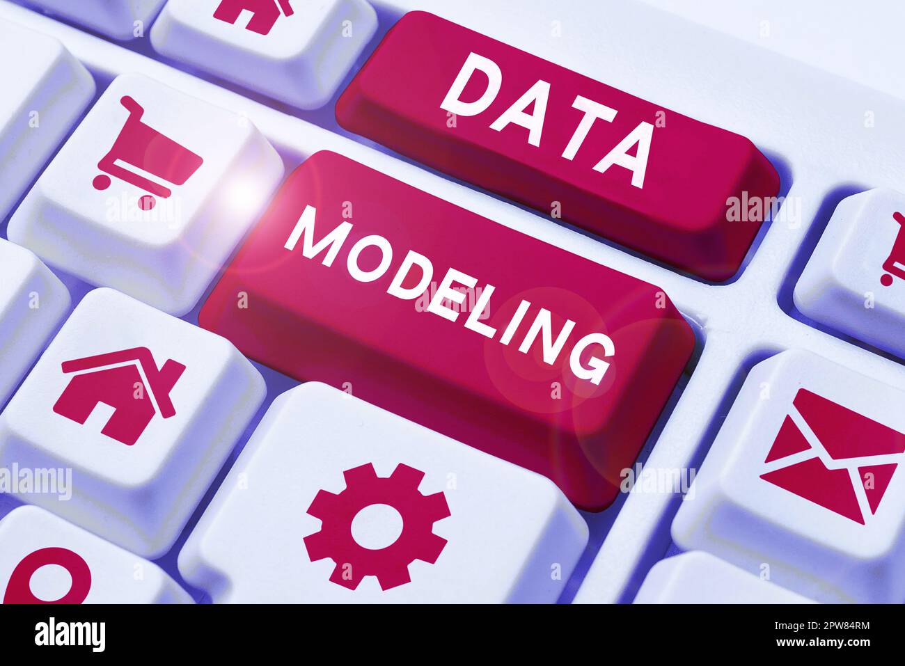 Conceptual caption Data Modeling, Business approach process of transferring data between data storage systems Stock Photo