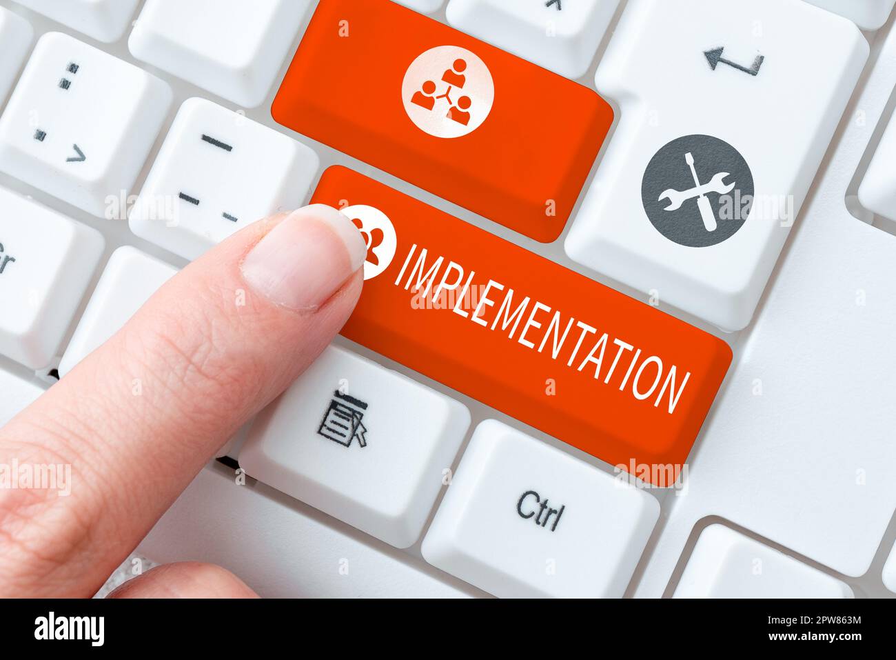 Hand writing sign Implementation, Internet Concept The process of ...