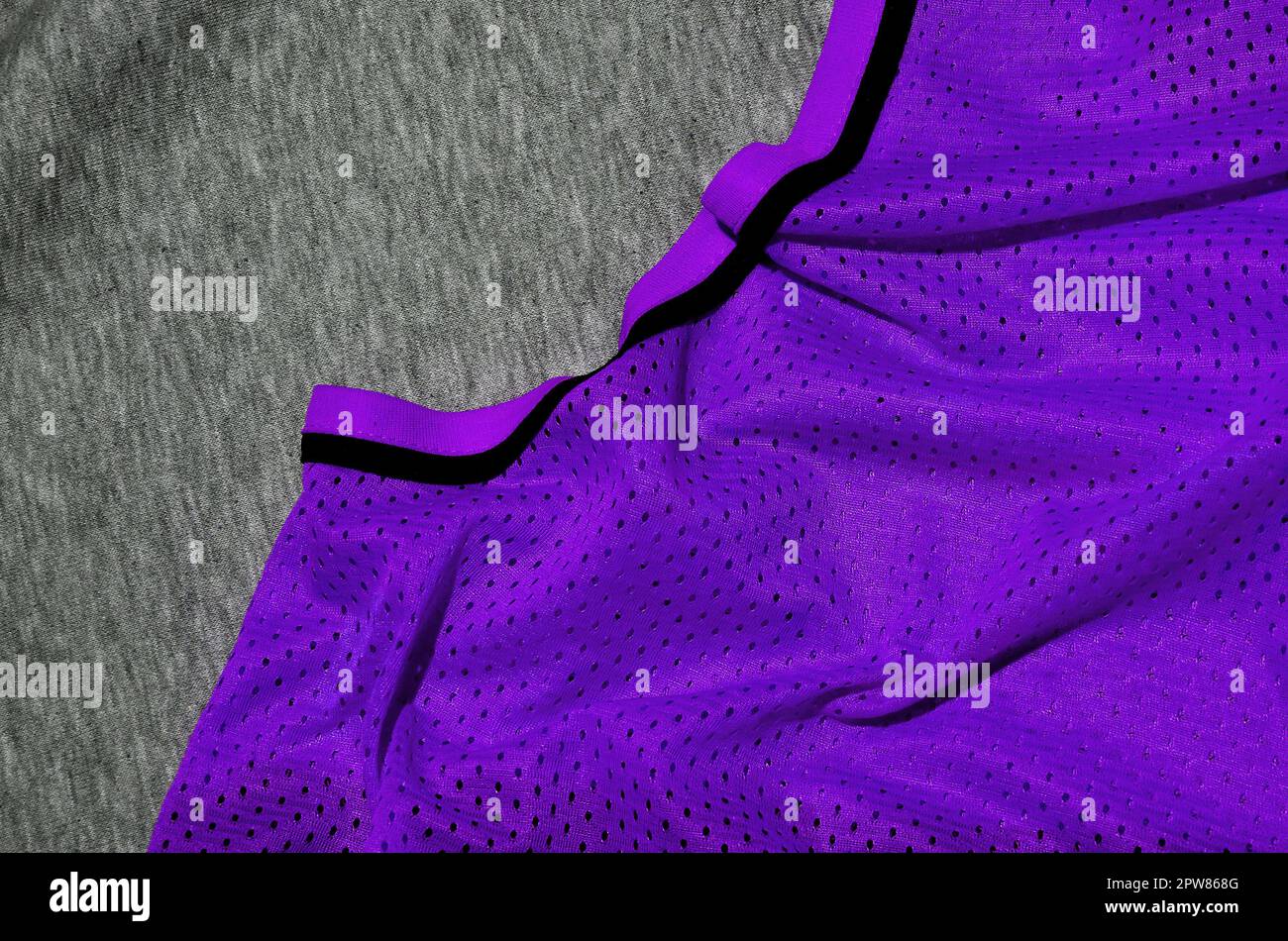 Top view of cloth textile surface. Close-up rumpled heater and knitted ...
