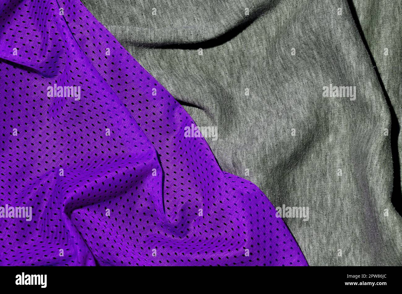Top view of cloth textile surface. Close-up rumpled heater and knitted ...