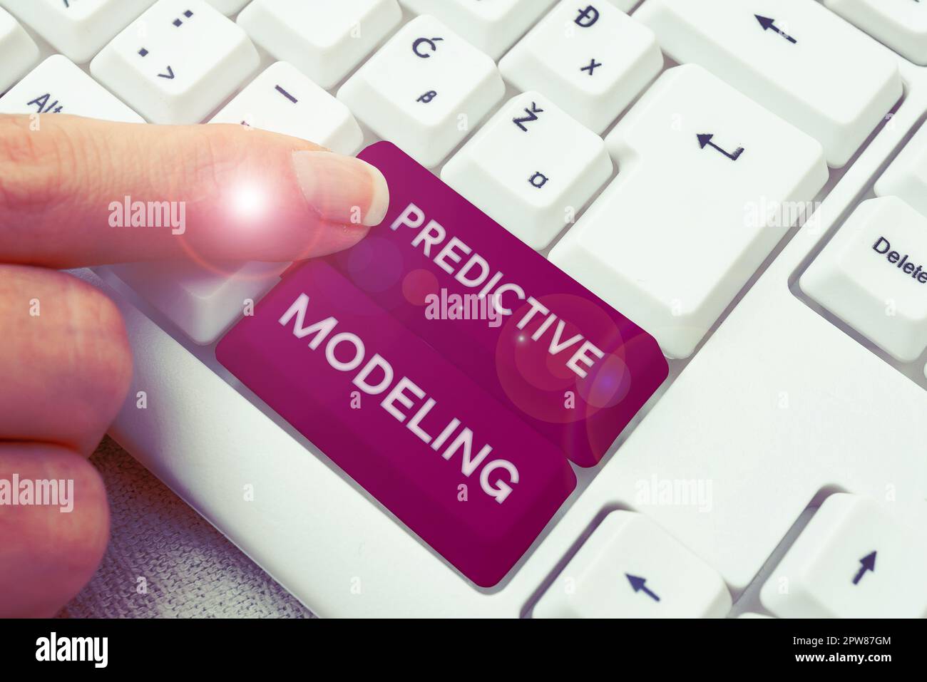 Conceptual caption Predictive Modeling, Concept meaning maintenance strategy driven by predictive analytics Stock Photo