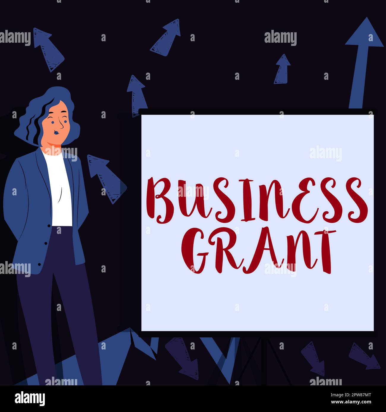 Text caption presenting Business Grant, Word Written on Working ...