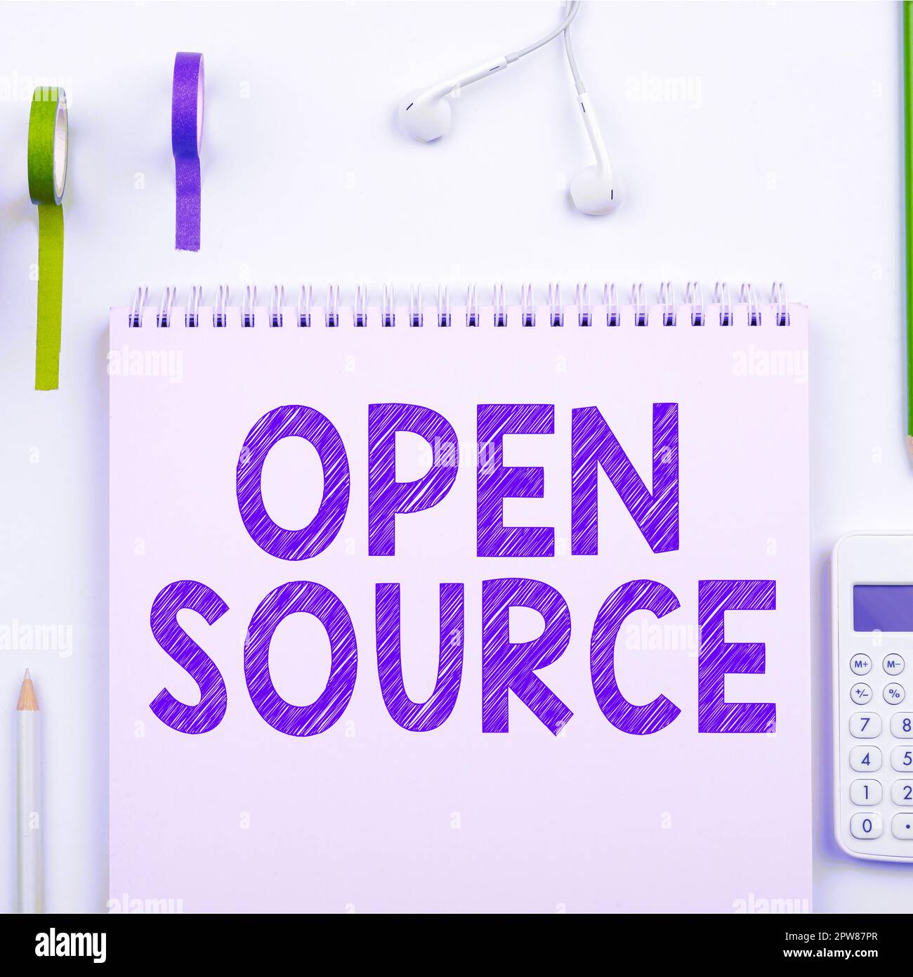 Conceptual display Open Source, Business concept denoting software which original source code freely available Stock Photo