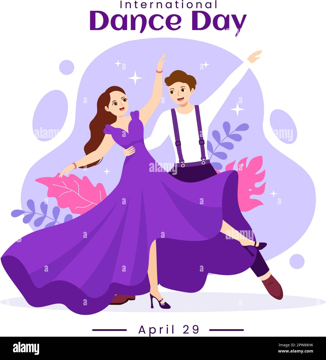 International Dance Day Illustration With Professional Dancing Performing Couple Or Single In 0279