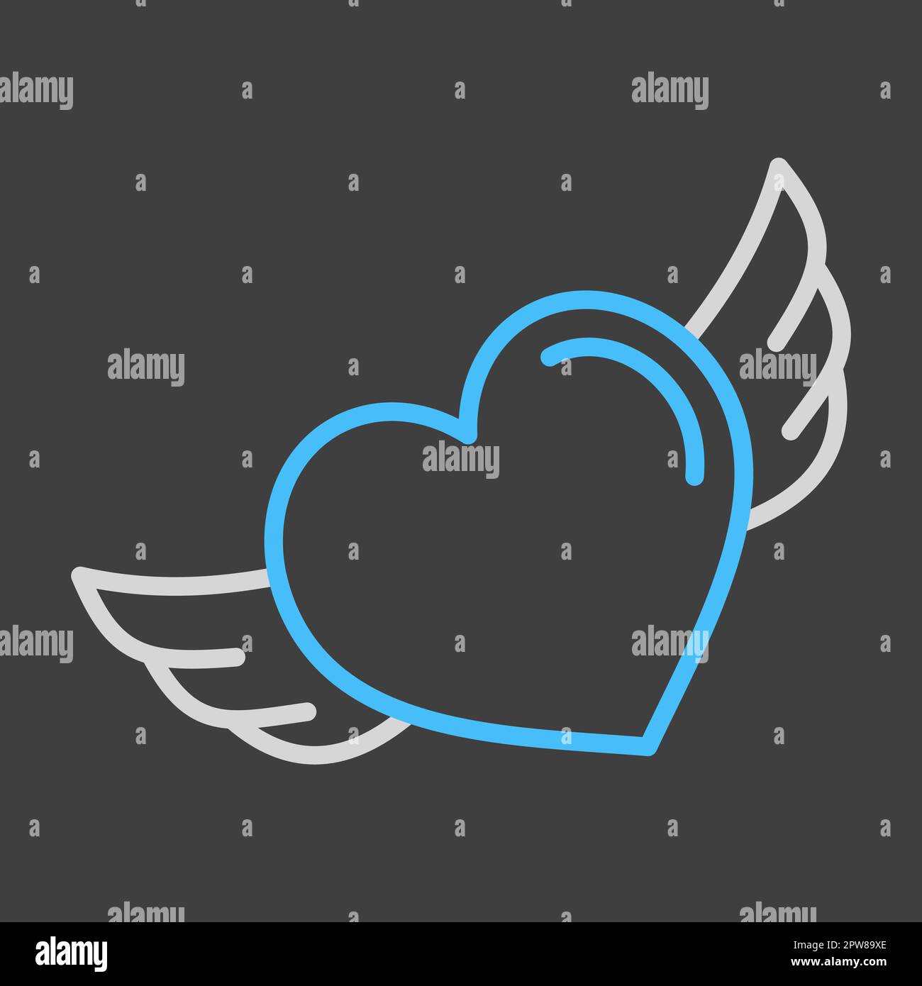Heart with wings icon. Valentines day symbol Stock Vector Image & Art ...