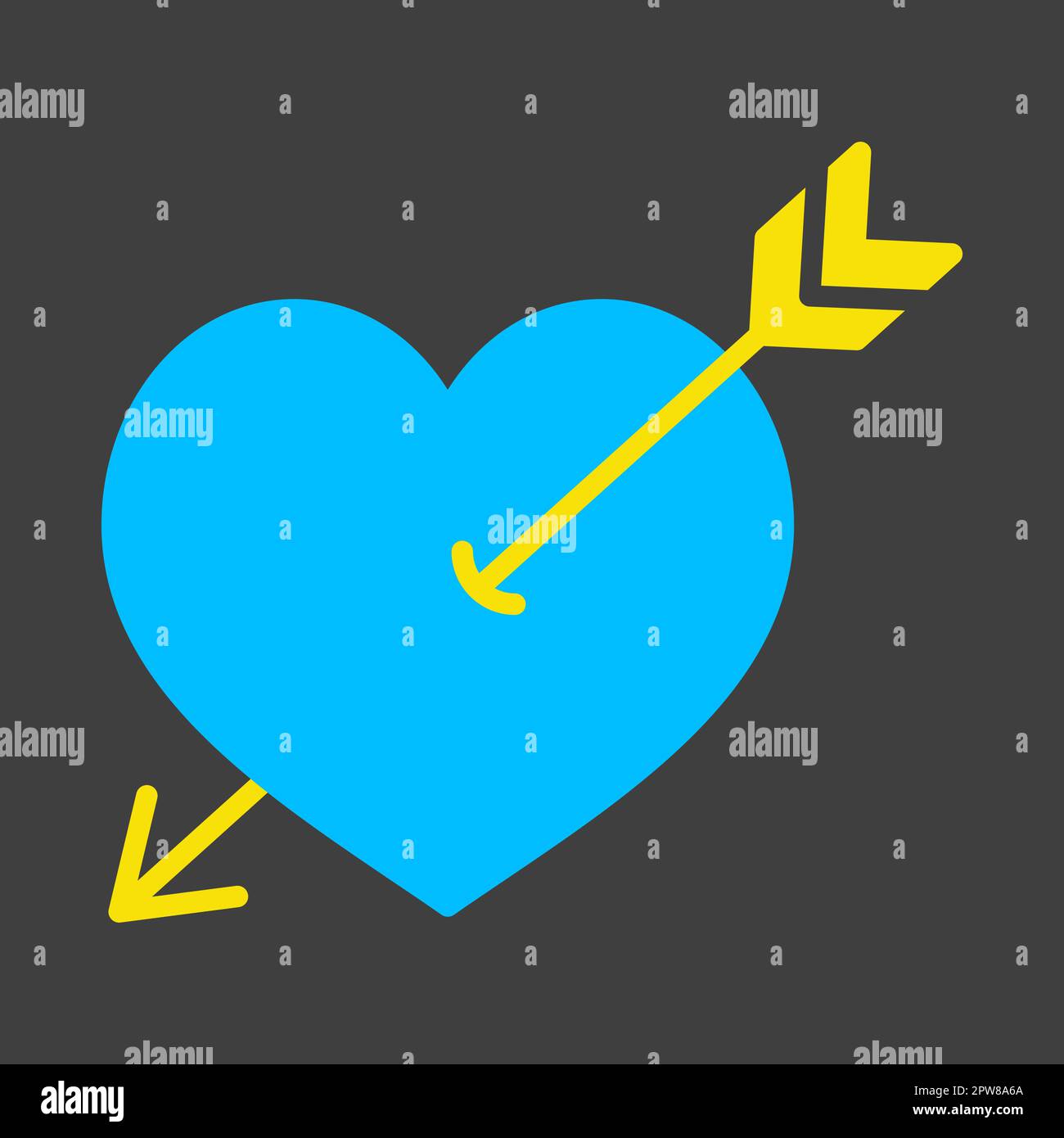 Arrow heart vector glyph icon. Love sign Stock Vector Image & Art - Alamy