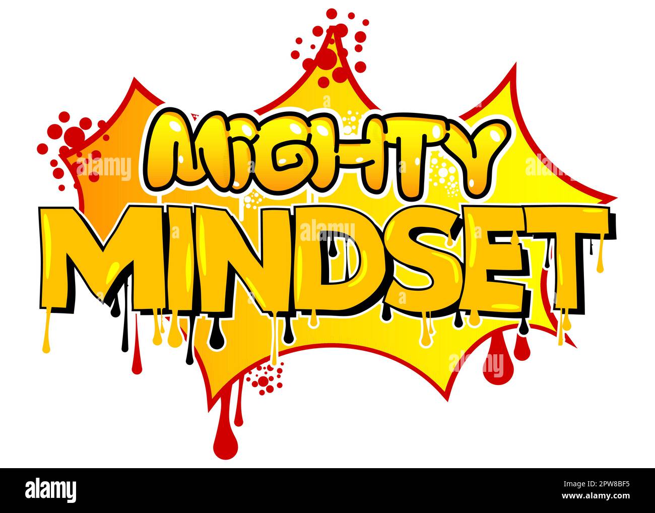 Mindset. Graffiti tag. Abstract modern street art Stock Vector Image
