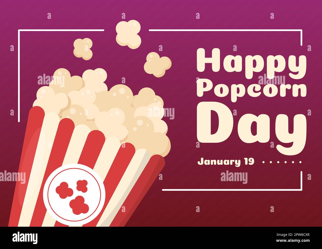 National Popcorn Day on January 19th with a Big Box of Red and White