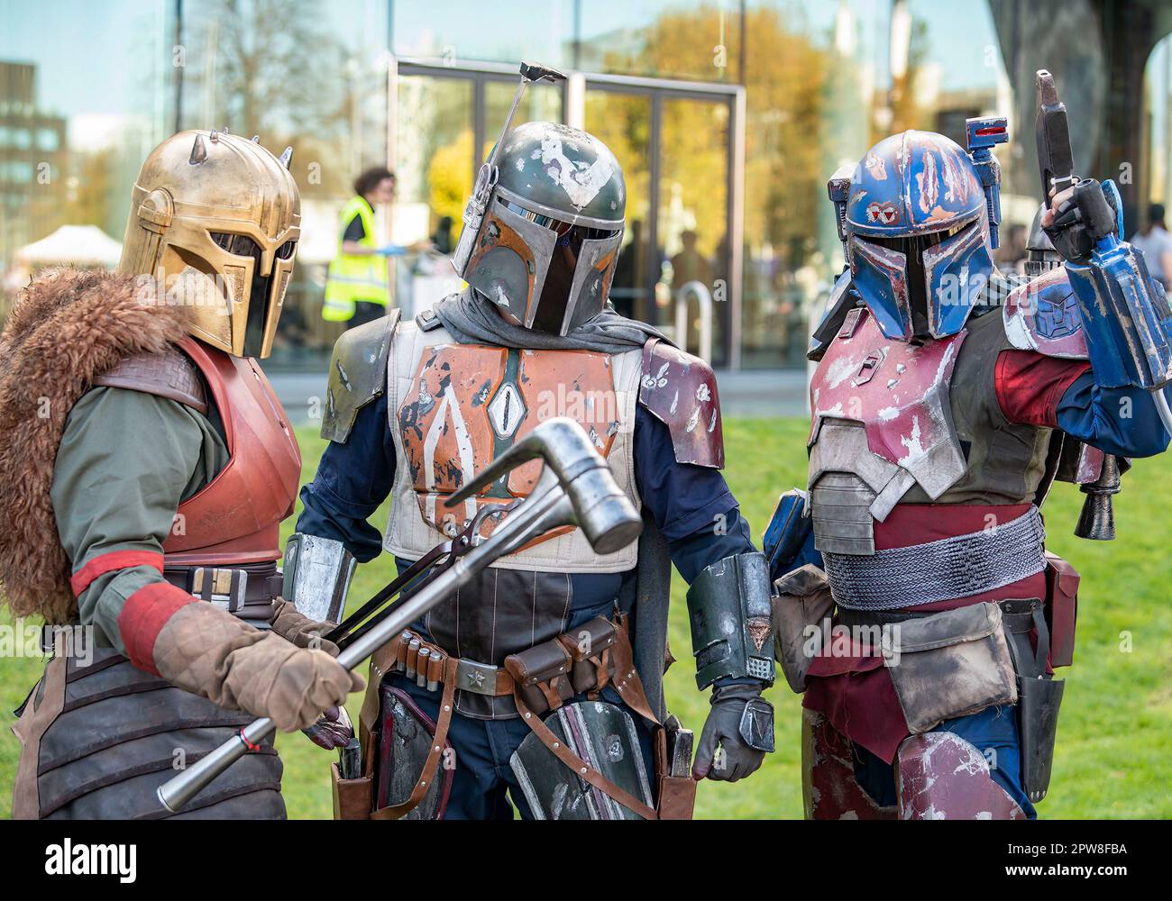 Christchurch, New Zealand. 29th Apr, 2023. Fans in costumes attend the