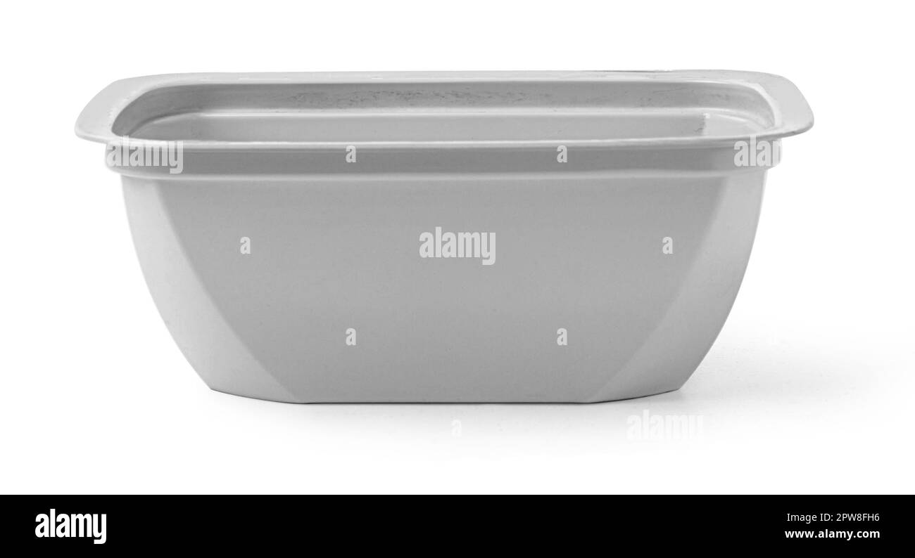 Plastic food packaging is isolated on a white background with clipping