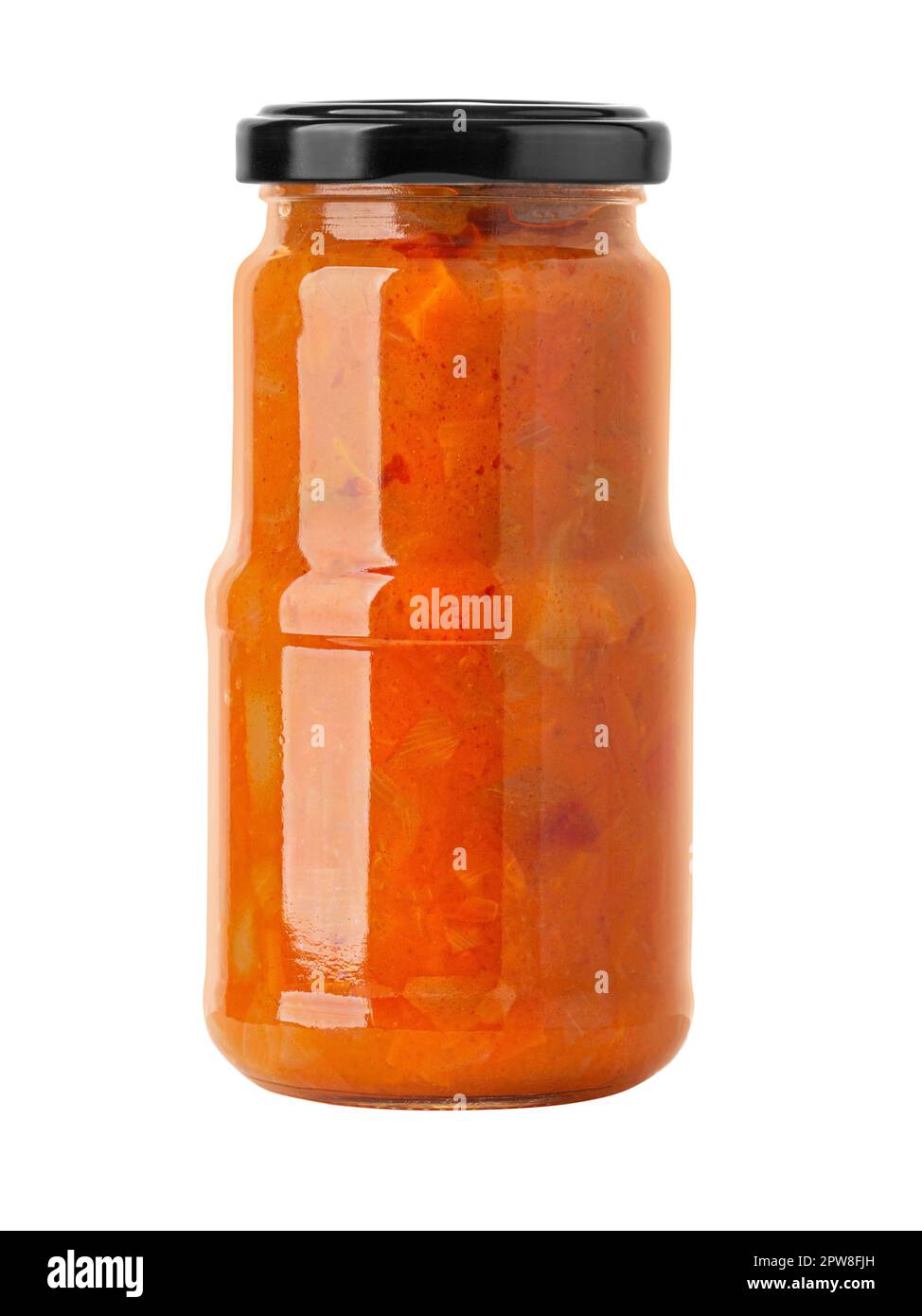 bbq sauce jar isolated with black lid isolated on white background Stock Photo Alamy
